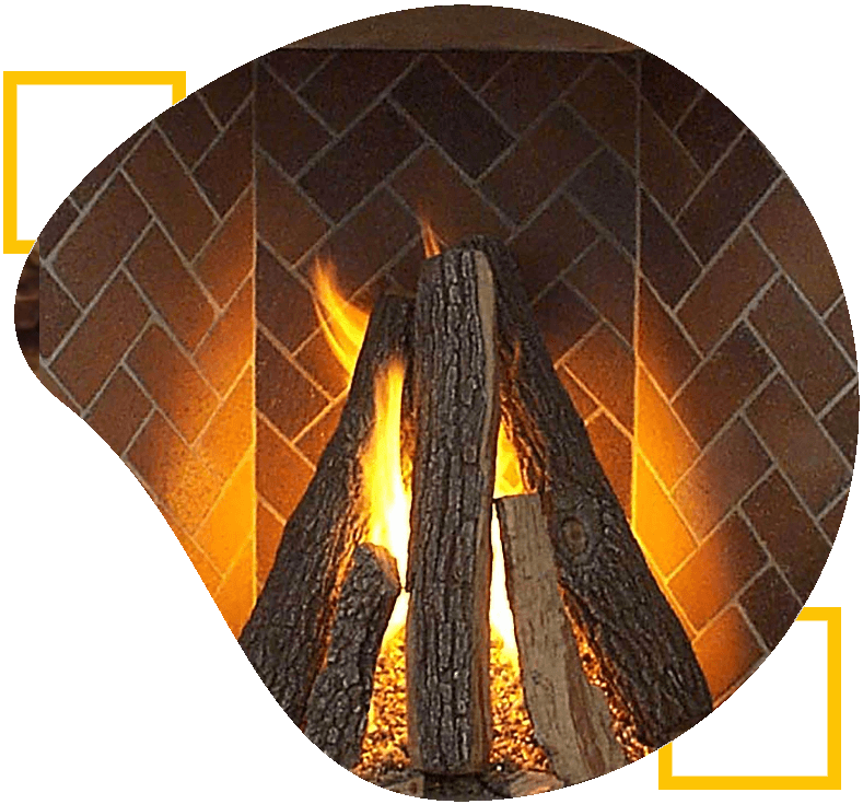 gas logs in fireplace