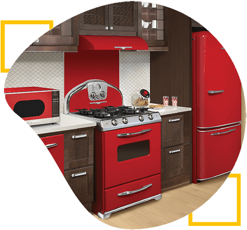 red kitchen  Elmira Stove Works